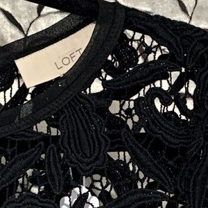LOFT / Ann Taylor Black Lace Blouse size S/M
